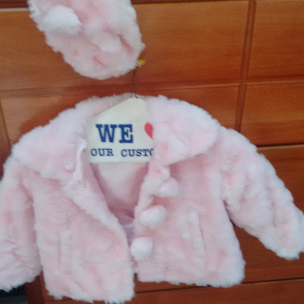Girls' coat and hat matching set